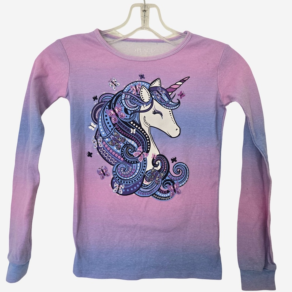 Place Unicorn Ombre Long Sleeve Shirt - Pink and Blue